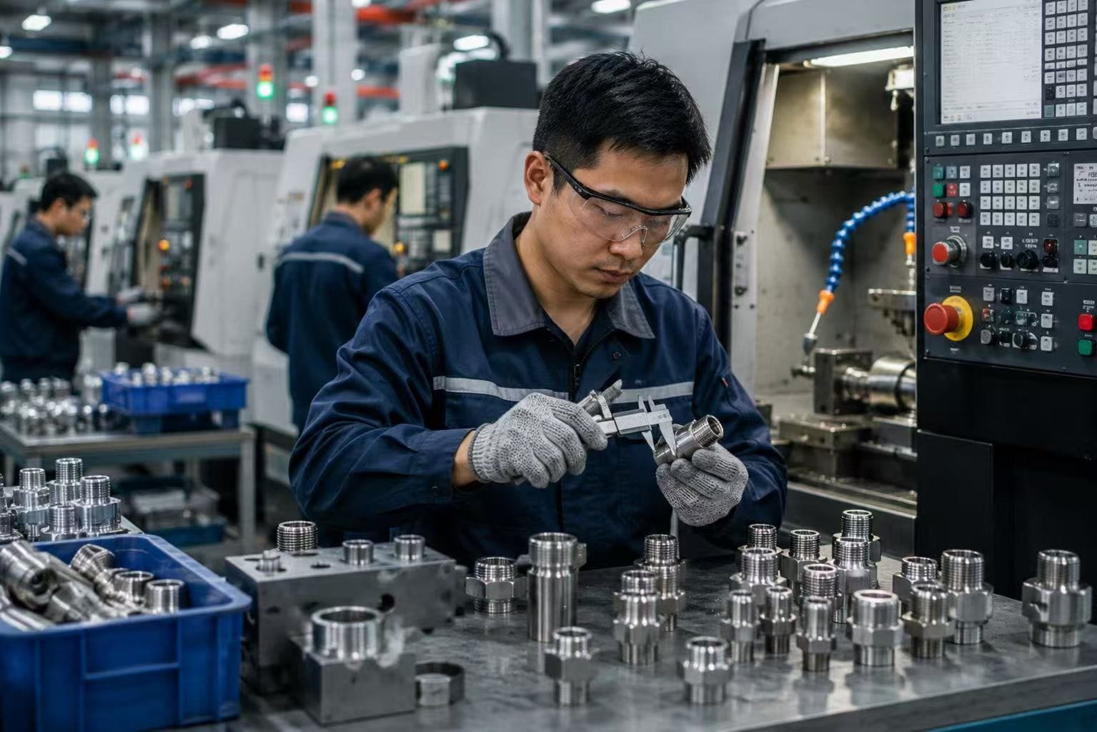 Seewaylok tube fitting factory -- precision CNC manufacturing floor