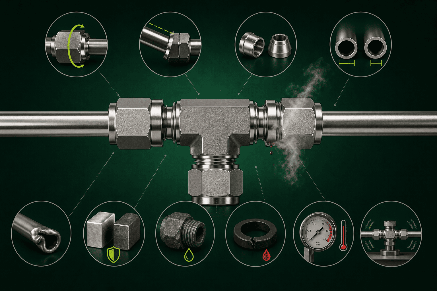 Common Causes of Tube Fitting Leaks tube fitting leak causes diagram